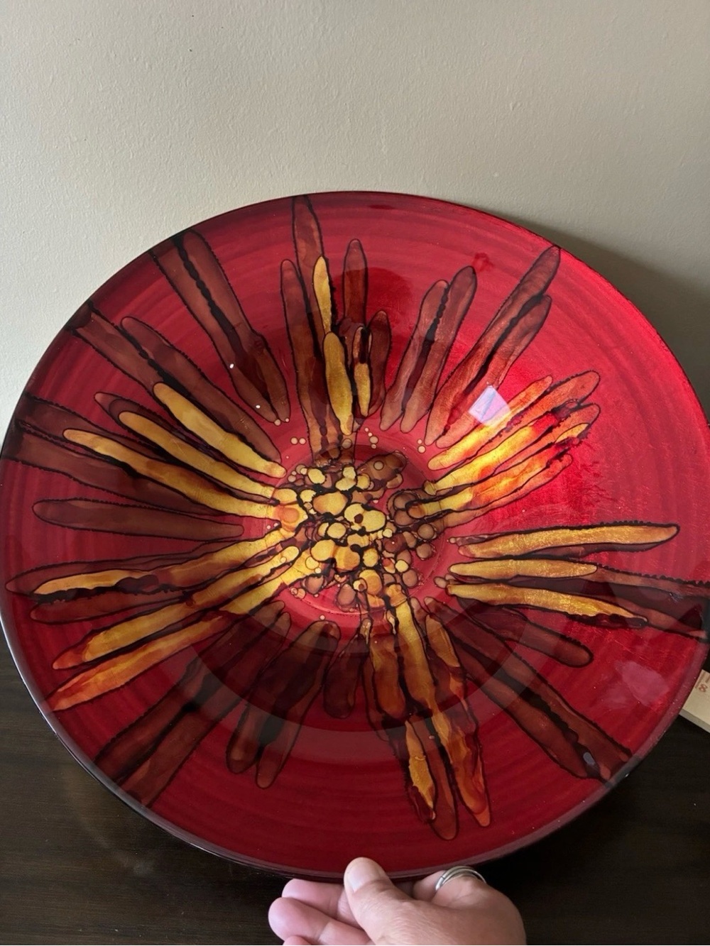 Large Italian Art Glass Centerpiece Bowl